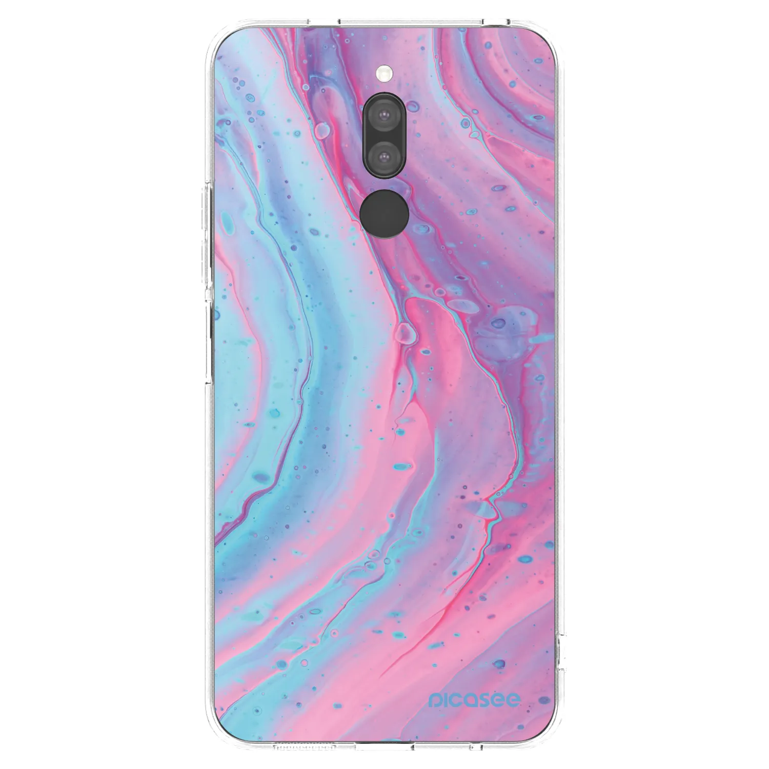 Silikónový prehľadný obal pre Xiaomi Redmi 8 - Pink liquid