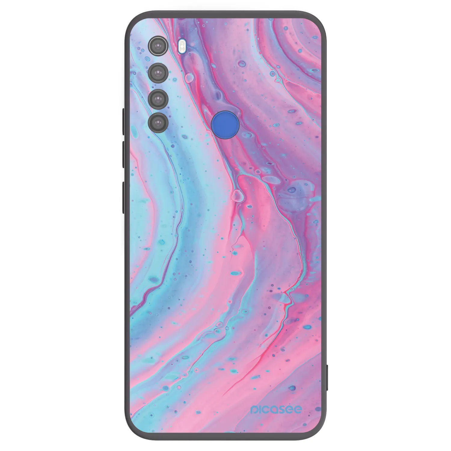Picasee silikónový čierny obal pre Xiaomi Redmi Note 8T - Pink liquid