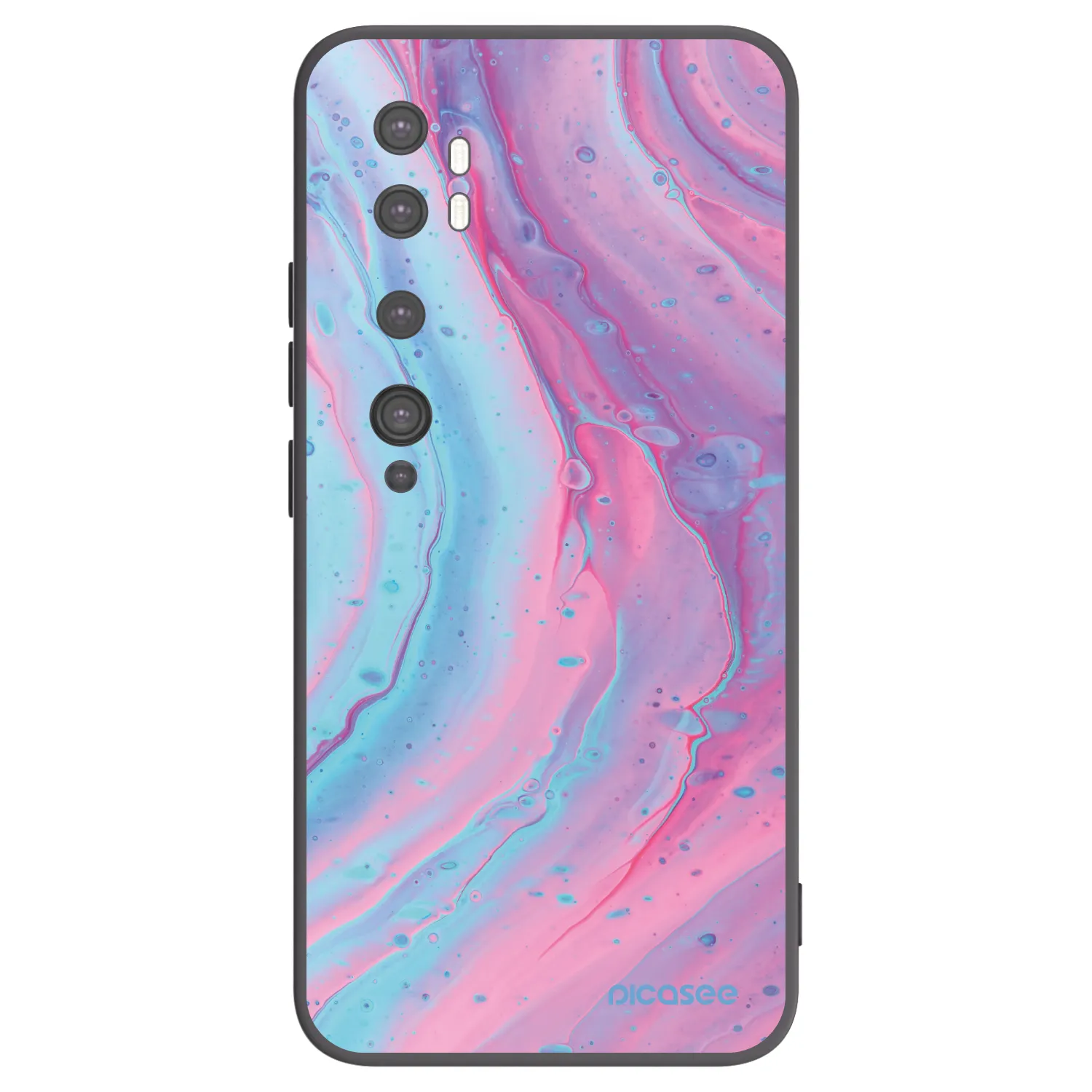 Picasee silikónový čierny obal pre Xiaomi Mi Note 10 (Pro) - Pink liquid