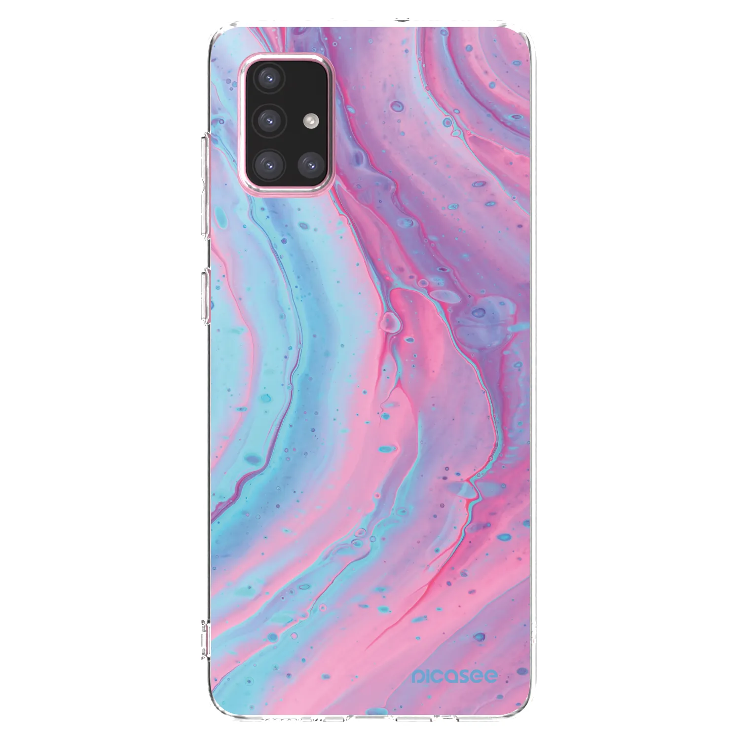 Picasee silikónový prehľadný obal pre Samsung Galaxy A71 A715F - Pink liquid
