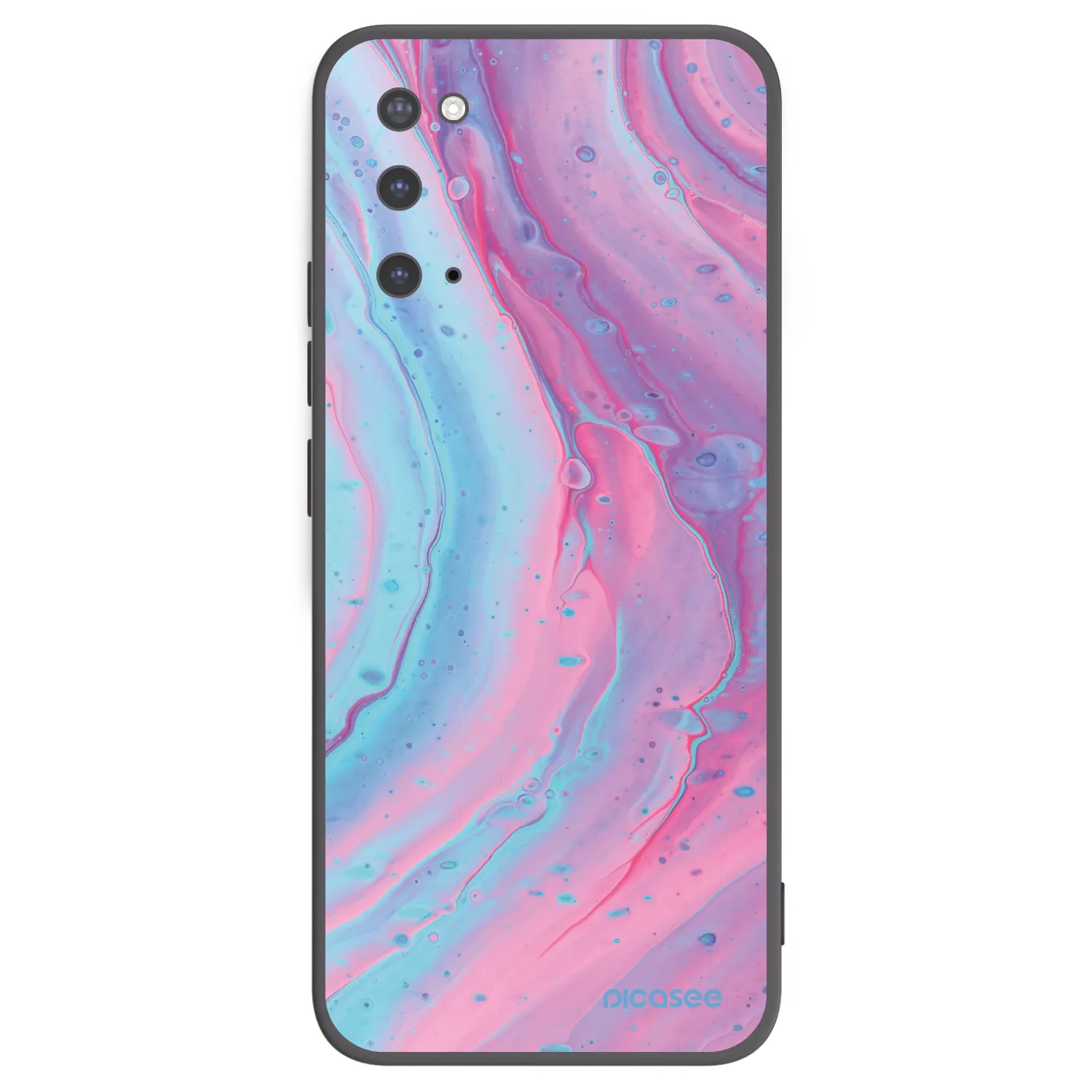 Picasee silikónový čierny obal pre Samsung Galaxy S20 G980F - Pink liquid