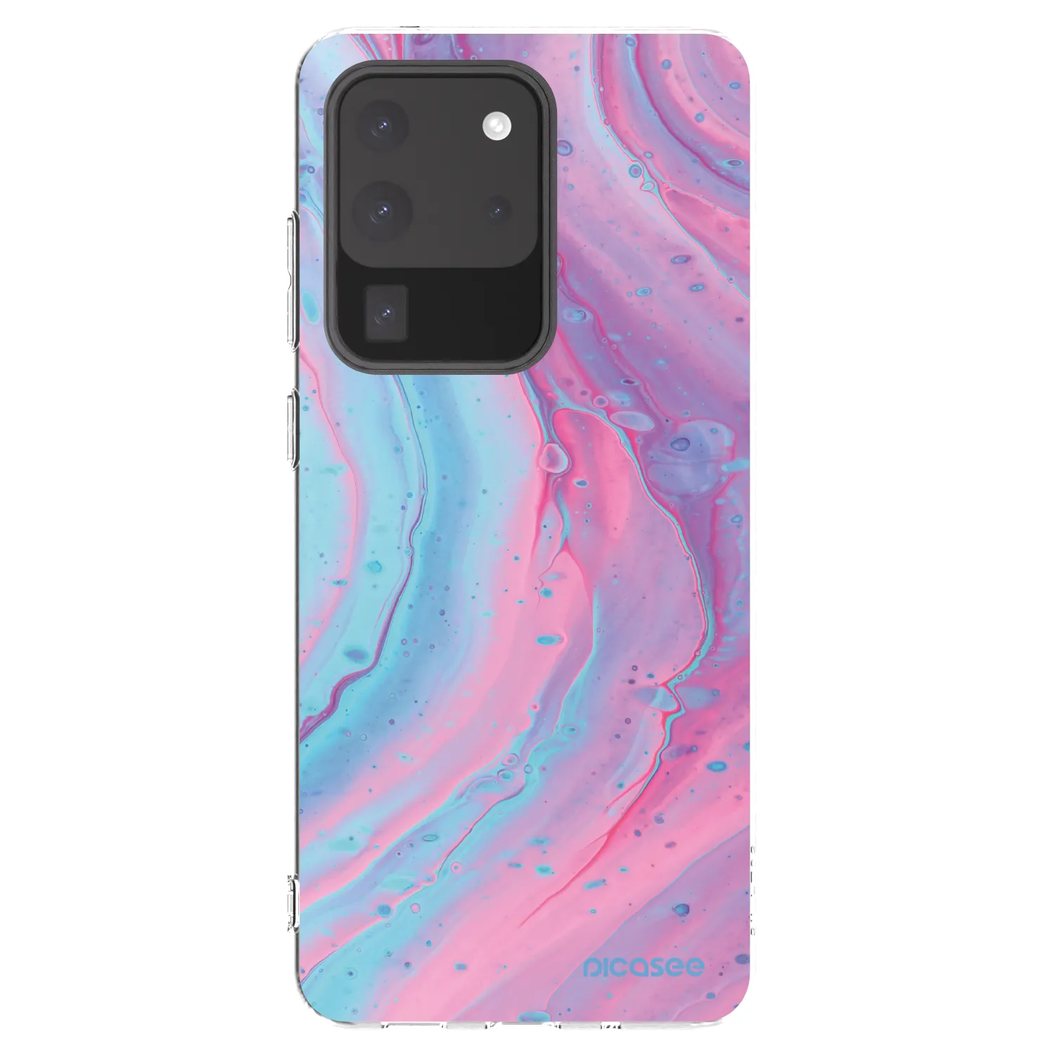 Picasee silikónový prehľadný obal pre Samsung Galaxy S20 Ultra 5G G988F - Pink liquid