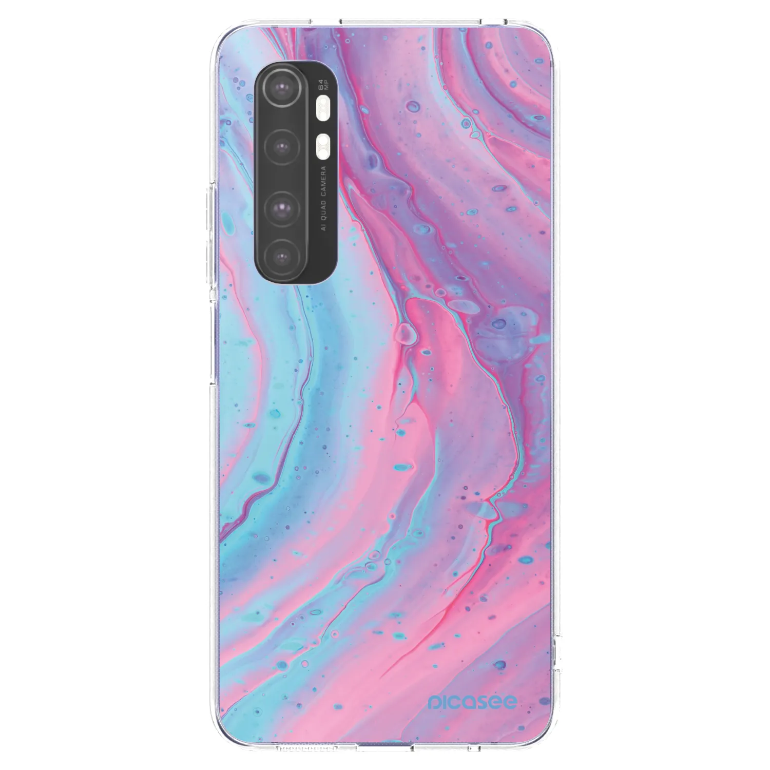 Picasee silikónový prehľadný obal pre Xiaomi Mi Note 10 Lite - Pink liquid