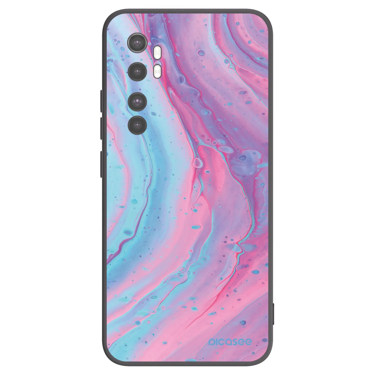 Picasee silikónový čierny obal pre Xiaomi Mi Note 10 Lite - Pink liquid
