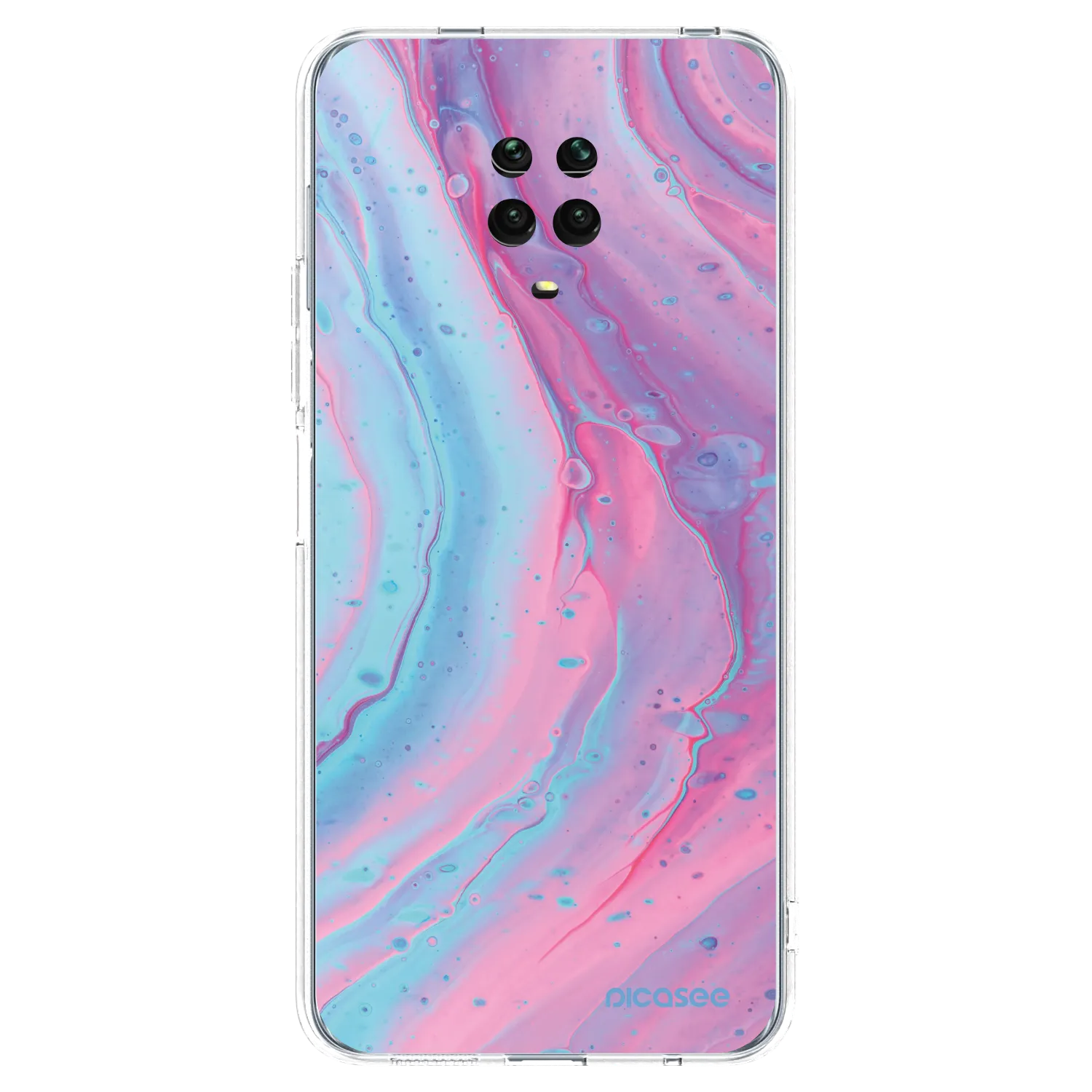 Picasee silikónový prehľadný obal pre Xiaomi Redmi Note 9S - Pink liquid
