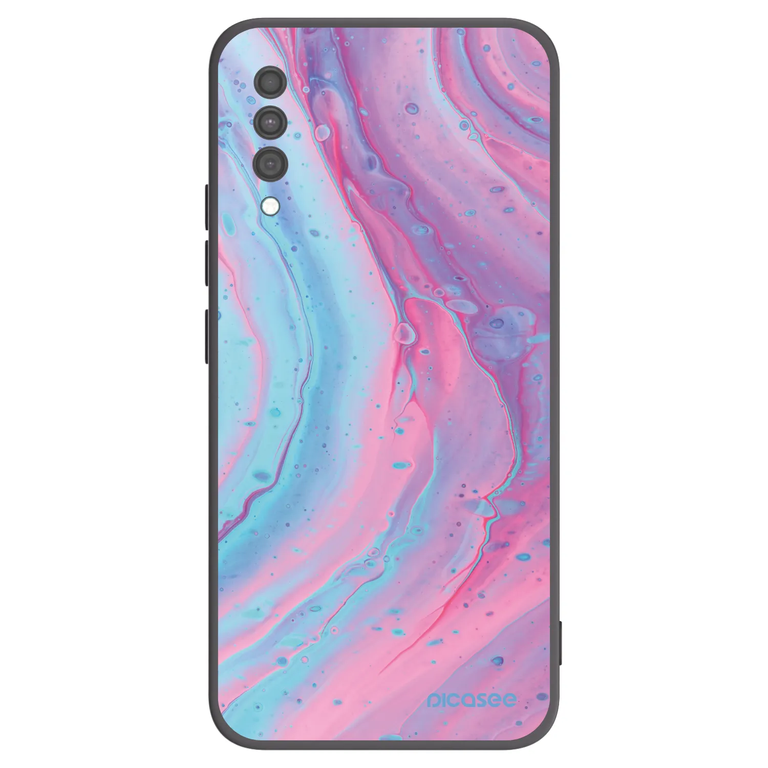Picasee silikónový čierny obal pre Samsung Galaxy A30s A307F - Pink liquid