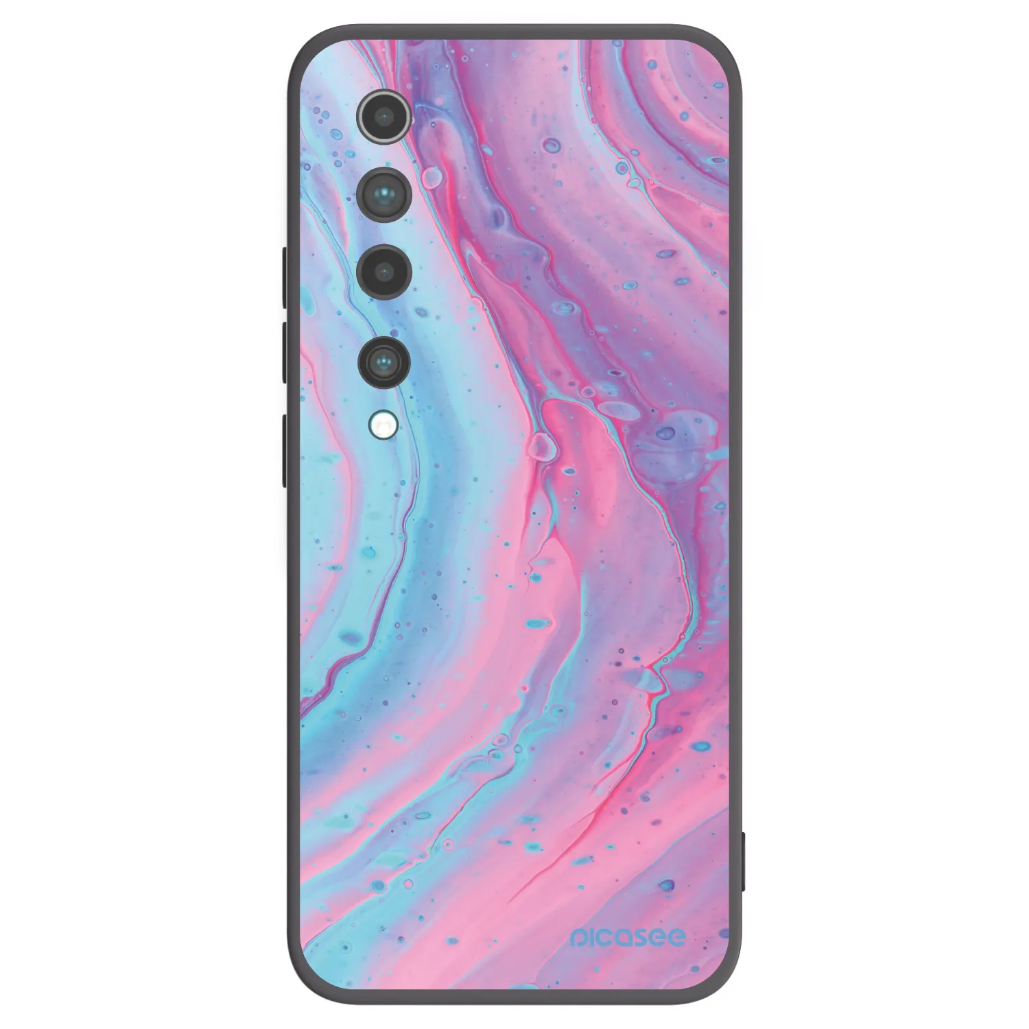 Picasee silikónový čierny obal pre Xiaomi Mi 10 - Pink liquid