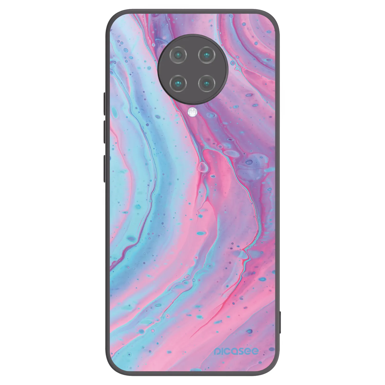 Picasee silikónový čierny obal pre Xiaomi Poco F2 Pro - Pink liquid