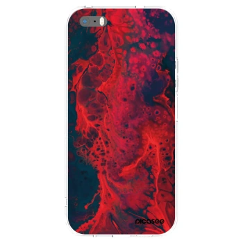 Picasee silikónový prehľadný obal pre Apple iPhone 5/5S/SE - Organic red