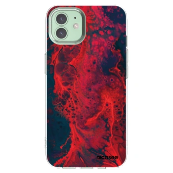 Picasee silikónový prehľadný obal pre Apple iPhone 12 - Organic red