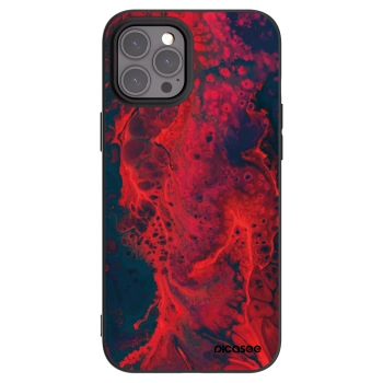 Picasee silikónový čierny obal pre Apple iPhone 12 Pro Max - Organic red