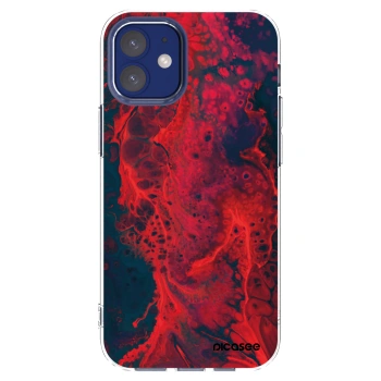 Picasee silikónový prehľadný obal pre Apple iPhone 12 mini - Organic red