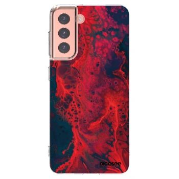 Picasee silikónový prehľadný obal pre Samsung Galaxy S21 5G G991B - Organic red