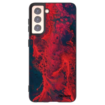 Picasee silikónový čierny obal pre Samsung Galaxy S21 5G G991B - Organic red