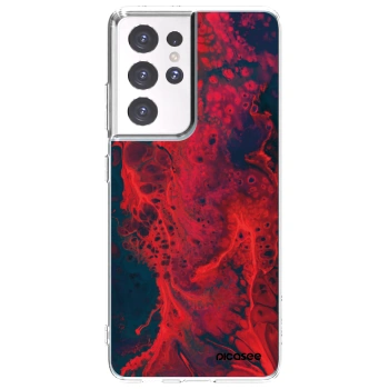 Picasee silikónový prehľadný obal pre Samsung Galaxy S21 Ultra 5G G998B - Organic red