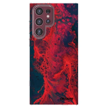 Picasee silikónový prehľadný obal pre Samsung Galaxy S22 Ultra 5G - Organic red