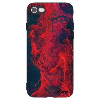 Picasee silikónový čierny obal pre Apple iPhone SE 2022 - Organic red