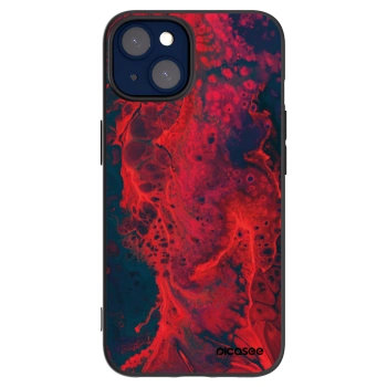 Picasee silikónový čierny obal pre Apple iPhone 14 - Organic red