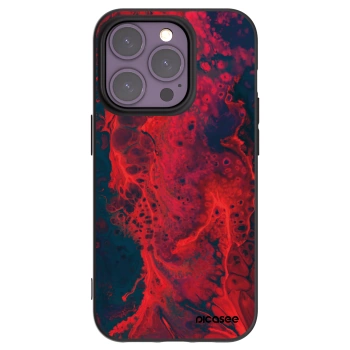 Picasee silikónový čierny obal pre Apple iPhone 14 Pro - Organic red