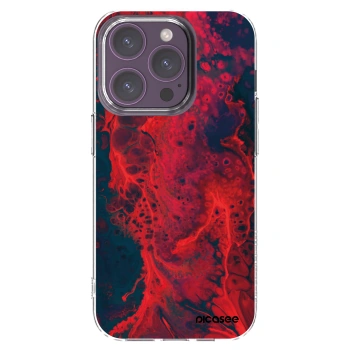 Picasee silikónový prehľadný obal pre Apple iPhone 14 Pro - Organic red
