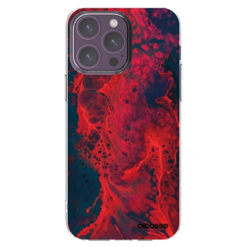 Picasee silikónový prehľadný obal pre Apple iPhone 14 Pro Max - Organic red