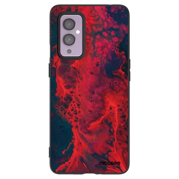 Picasee silikónový čierny obal pre OnePlus 9 - Organic red