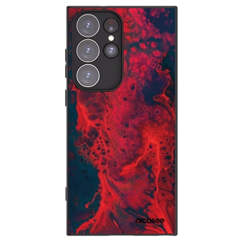 Picasee silikónový čierny obal pre Samsung Galaxy S23 Ultra 5G - Organic red