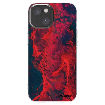 Picasee silikónový prehľadný obal pre Apple iPhone 15 - Organic red