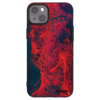 Picasee silikónový čierny obal pre Apple iPhone 15 Plus - Organic red
