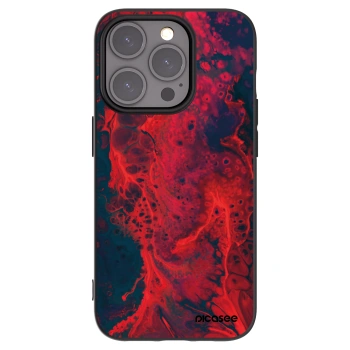 Picasee silikónový čierny obal pre Apple iPhone 15 Pro - Organic red