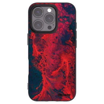 Picasee silikónový čierny obal pre Apple iPhone 16 Pro - Organic red
