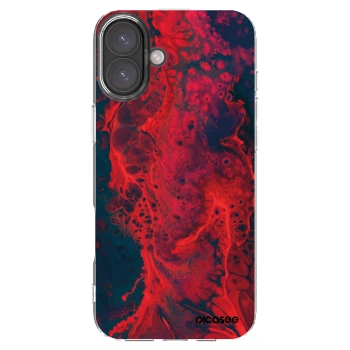 Picasee silikónový prehľadný obal pre Apple iPhone 16 Plus - Organic red