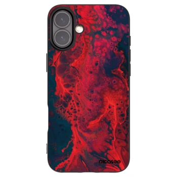 Picasee silikónový čierny obal pre Apple iPhone 16 Plus - Organic red