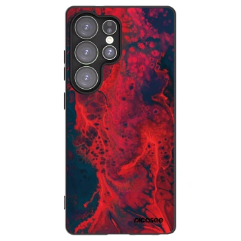 Picasee silikónový čierny obal pre Samsung Galaxy S25 Ultra 5G - Organic red