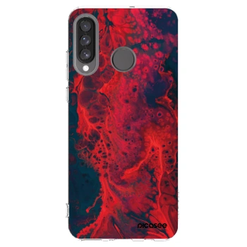 Picasee silikónový prehľadný obal pre Huawei P30 Lite - Organic red