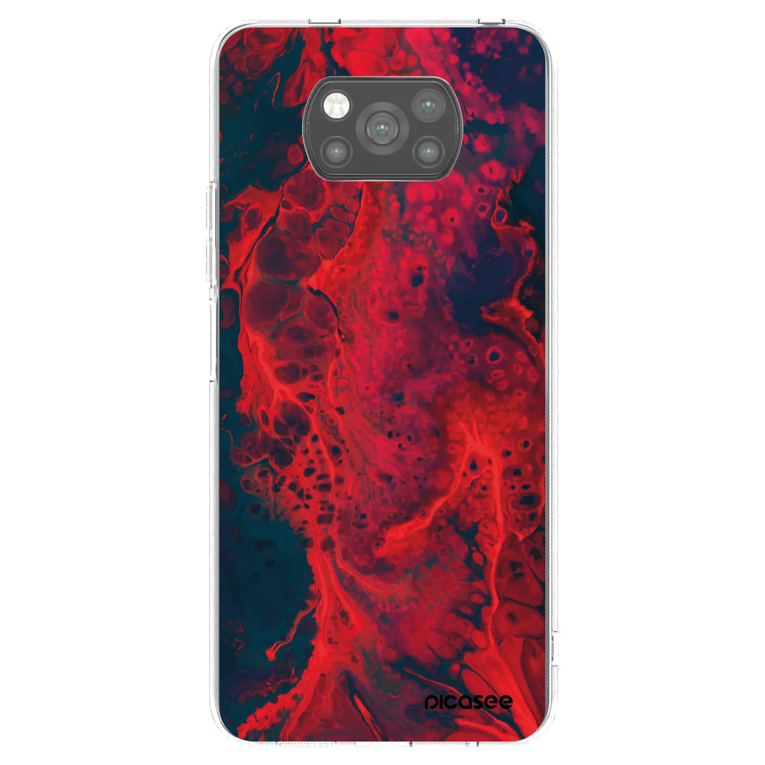 Picasee silikónový čierny obal pre Xiaomi Poco X3 - Organic red