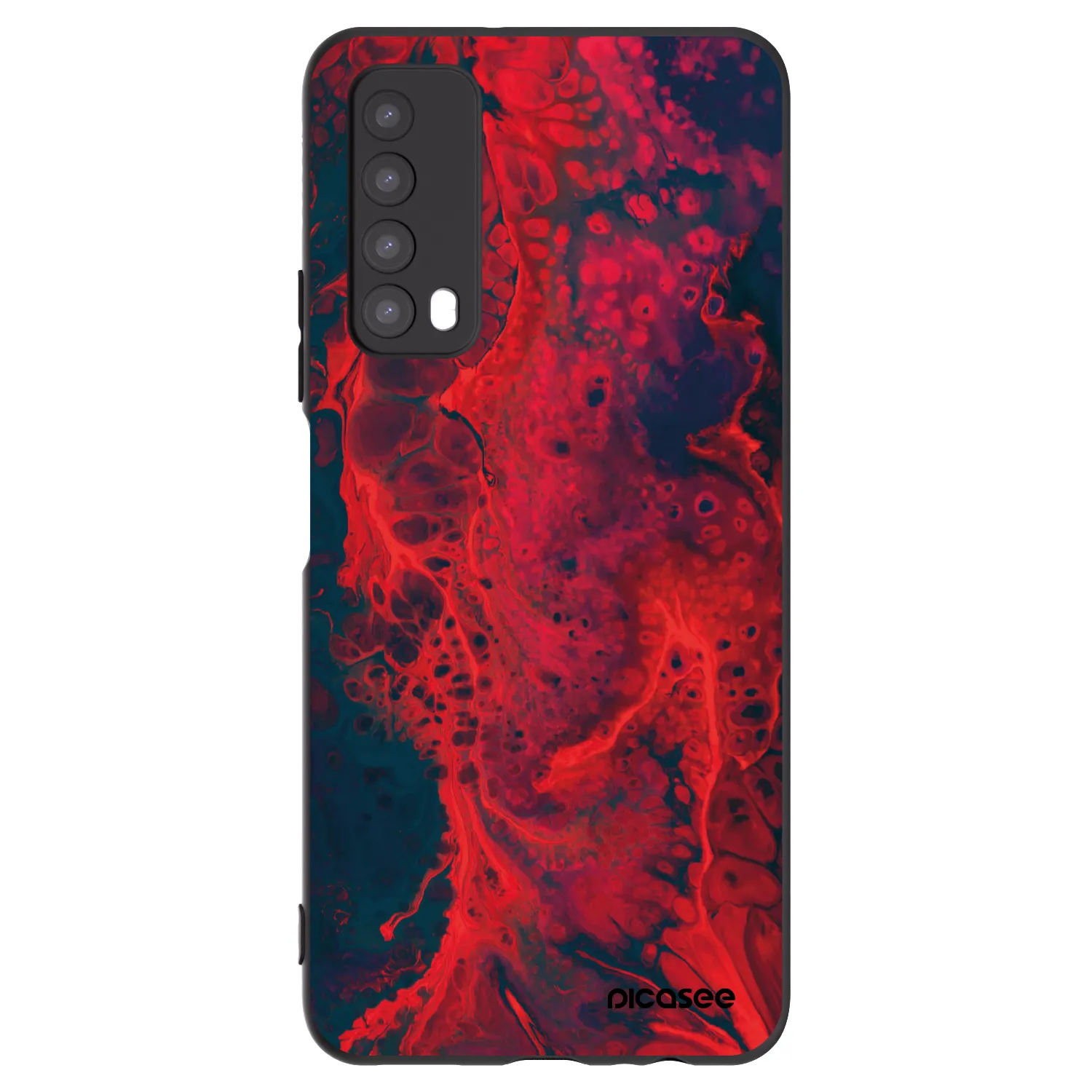 Picasee silikónový čierny obal pre Huawei P Smart 2021 - Organic red