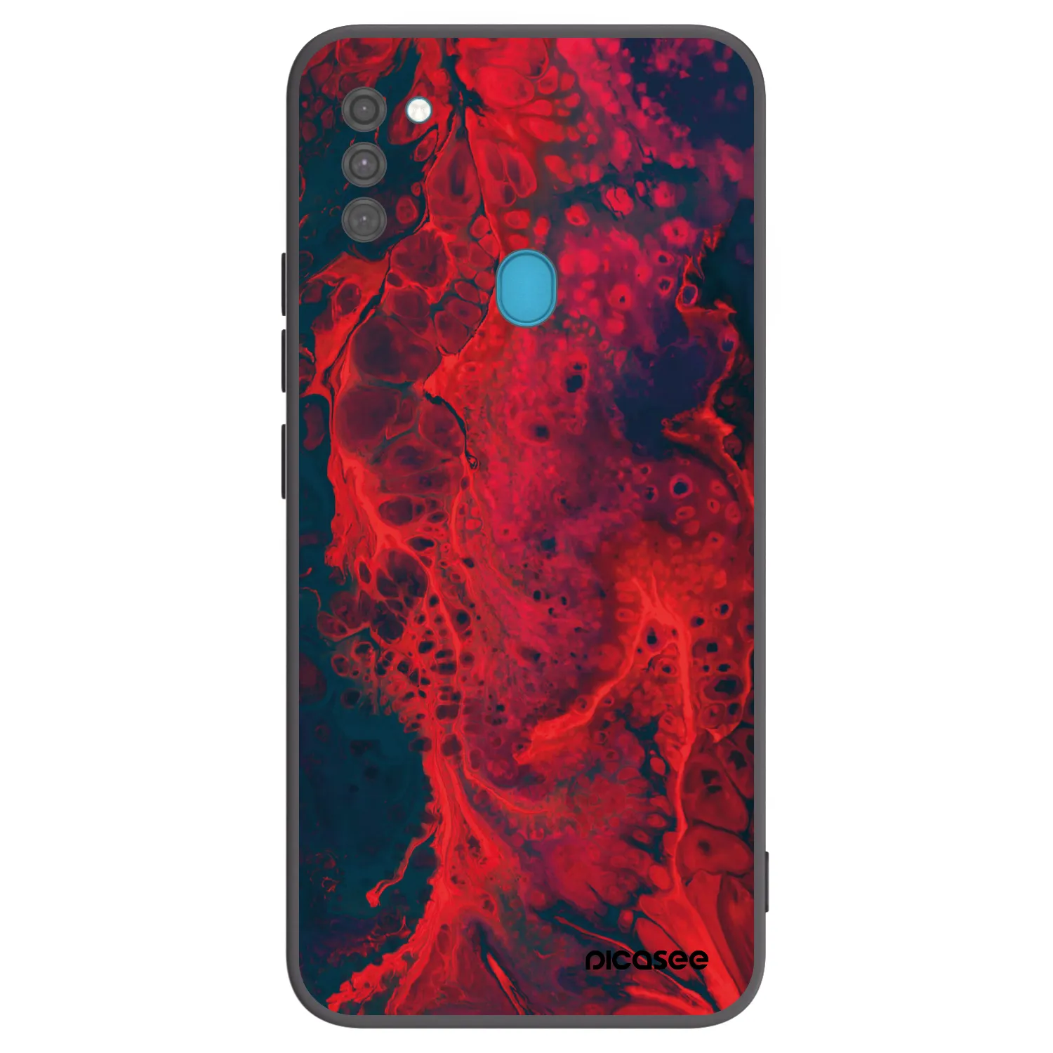 Picasee silikónový čierny obal pre Samsung Galaxy M11 - Organic red