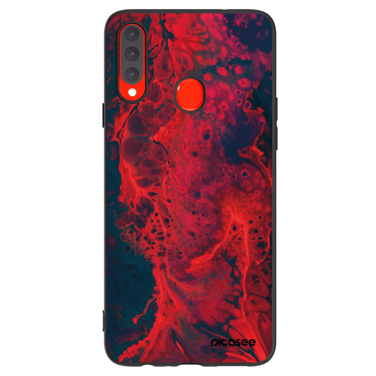Picasee silikónový čierny obal pre Samsung Galaxy A20s - Organic red