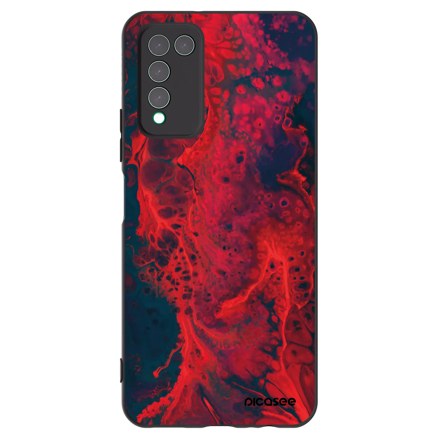 Picasee silikónový čierny obal pre Honor 10X Lite - Organic red