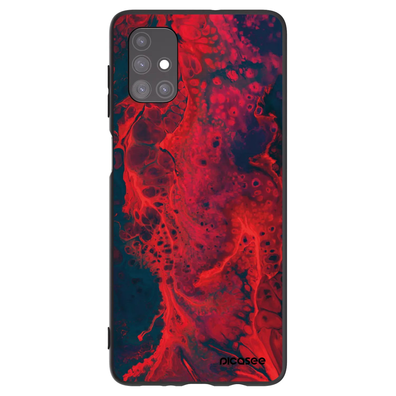 Picasee silikónový čierny obal pre Samsung Galaxy M51 M515F - Organic red