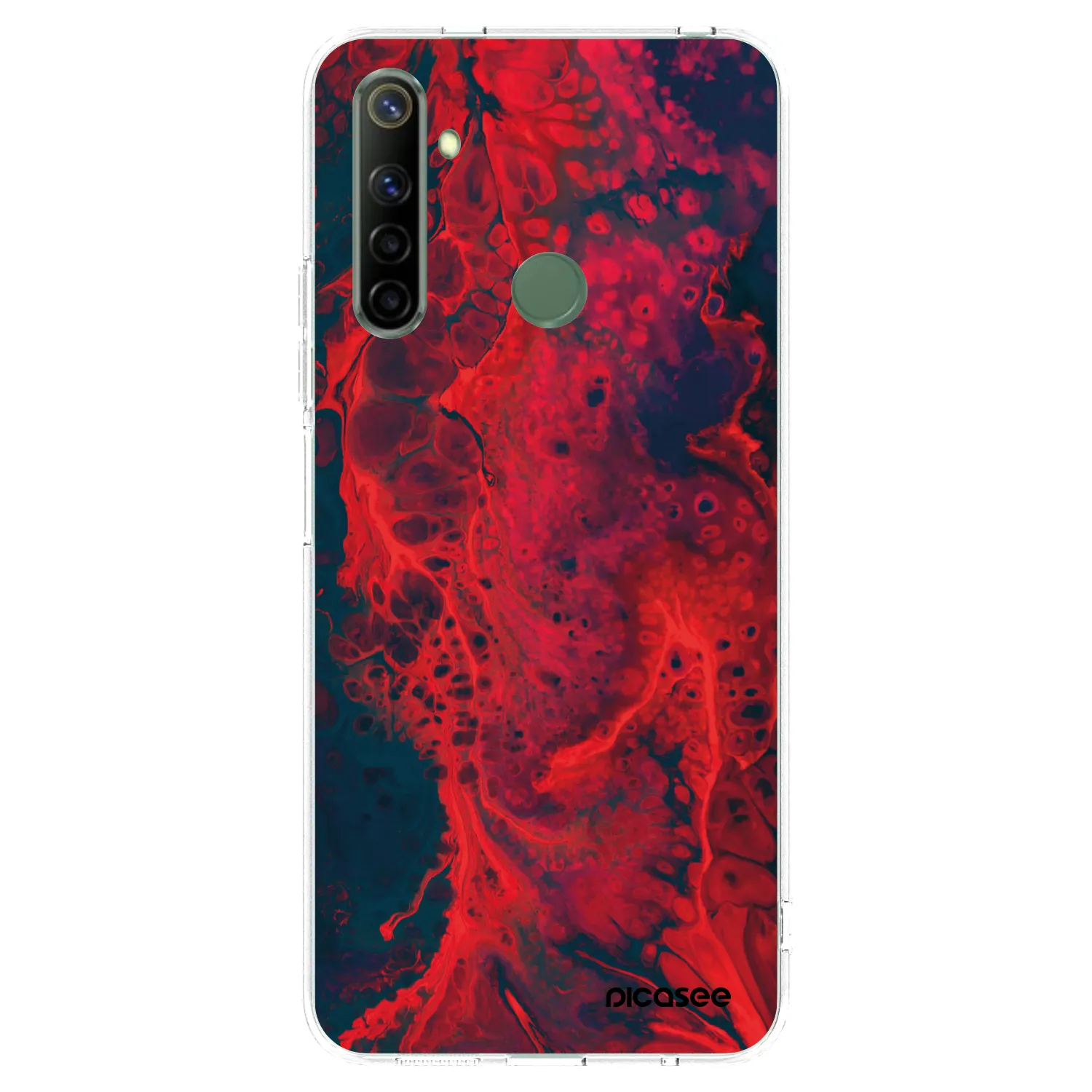 Picasee silikónový prehľadný obal pre Realme 6i - Organic red