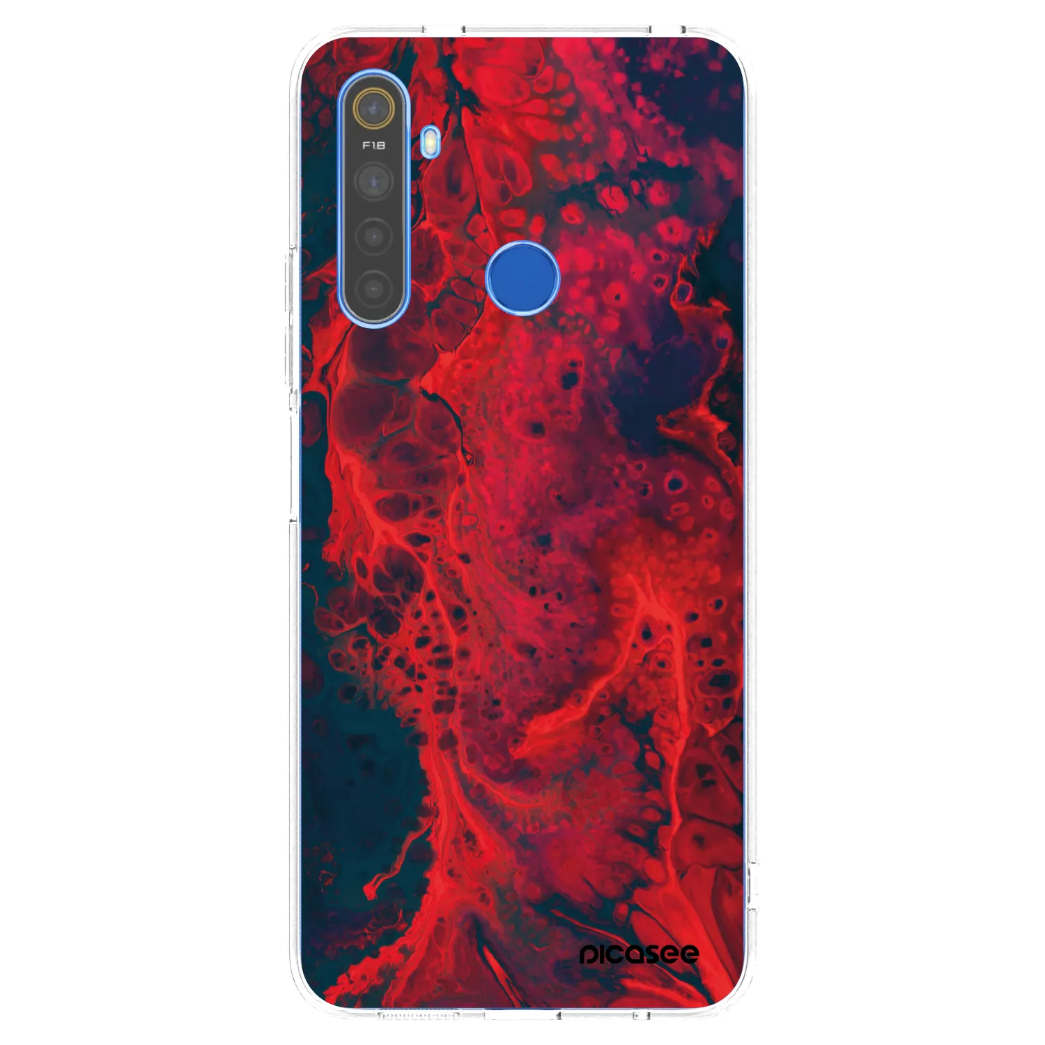 Picasee silikónový prehľadný obal pre Realme 5 - Organic red