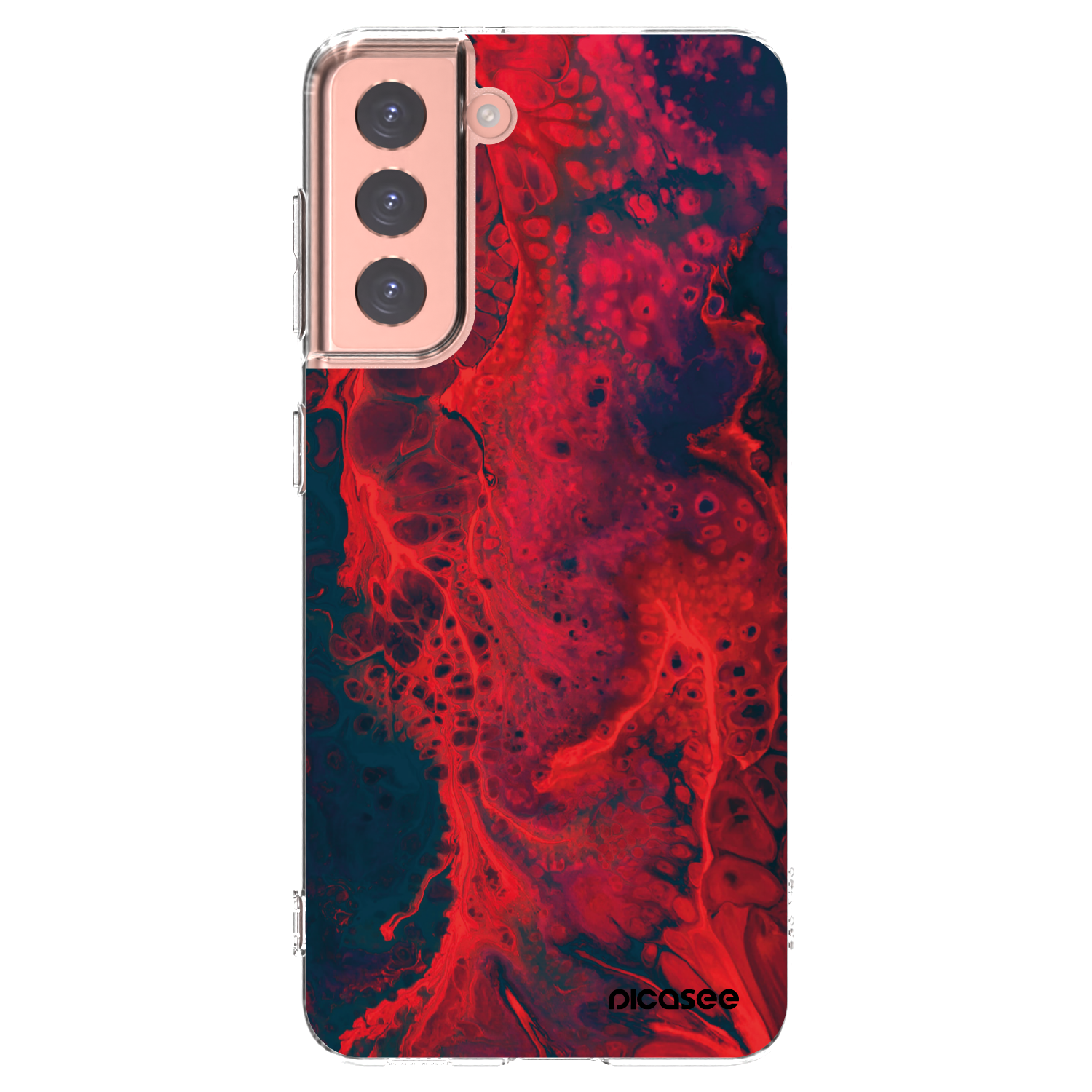 Silikónový prehľadný obal pre Samsung Galaxy S21 5G G991B - Organic red