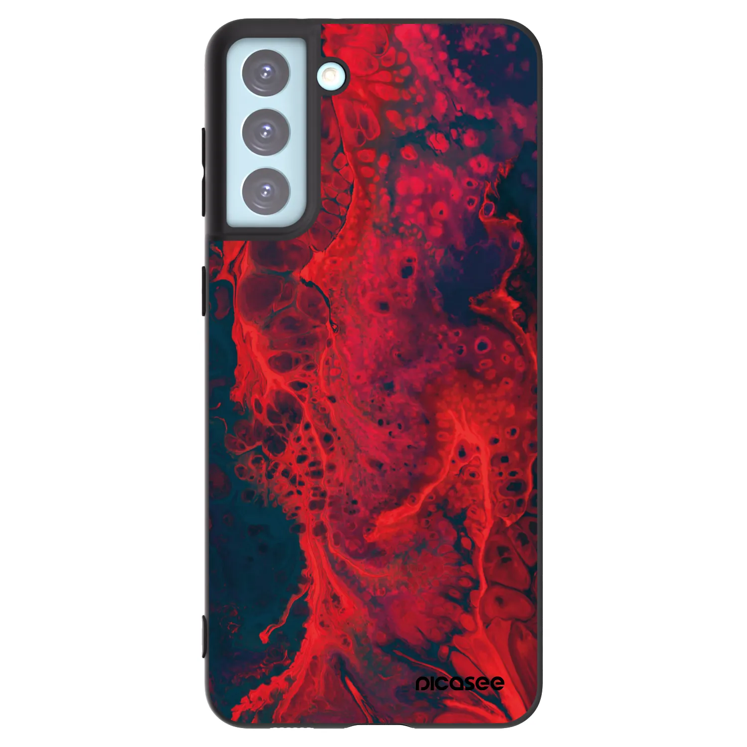 Picasee silikónový čierny obal pre Samsung Galaxy S21+ 5G G996F - Organic red