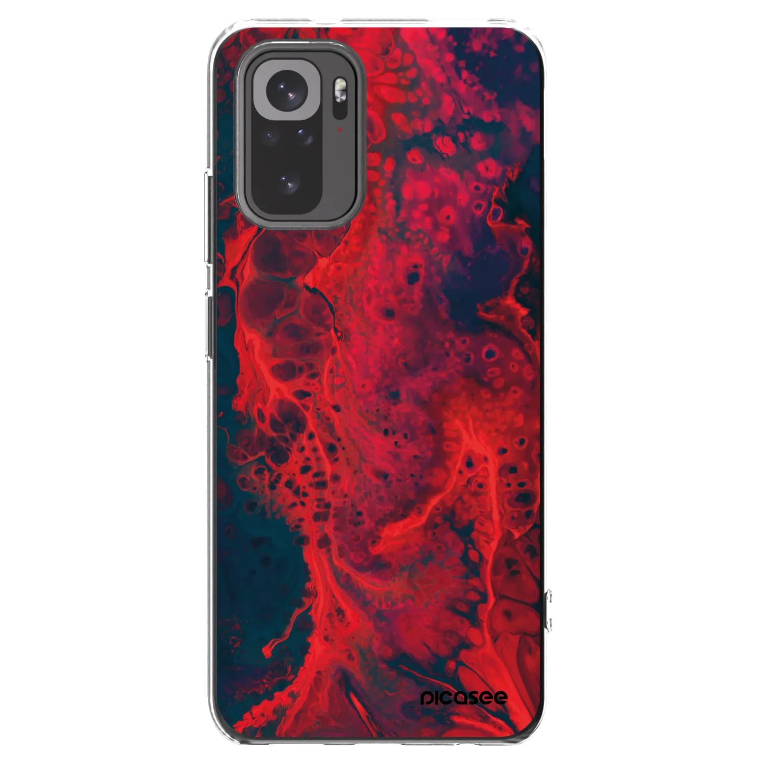 Picasee silikónový prehľadný obal pre Xiaomi Redmi Note 10 - Organic red