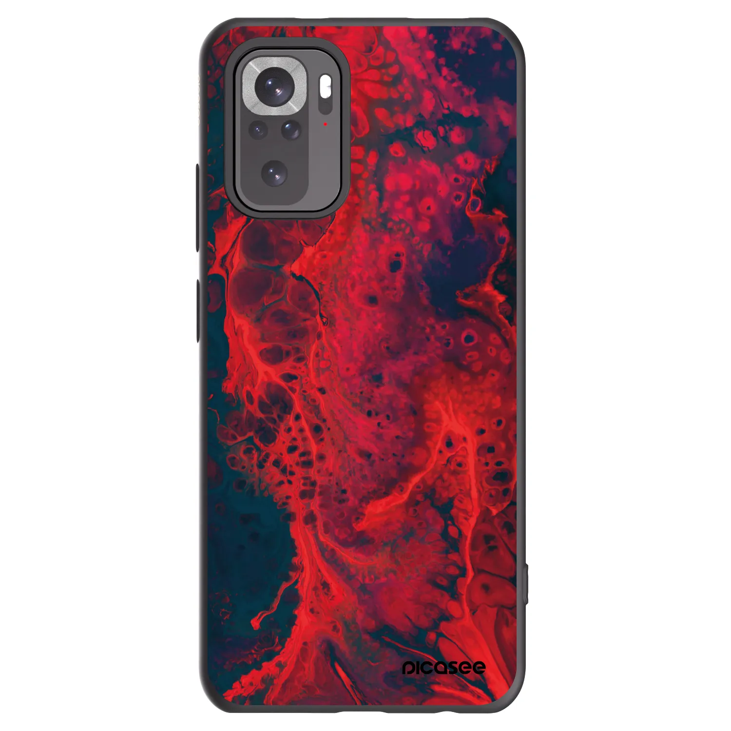 Picasee silikónový čierny obal pre Xiaomi Redmi Note 10 - Organic red