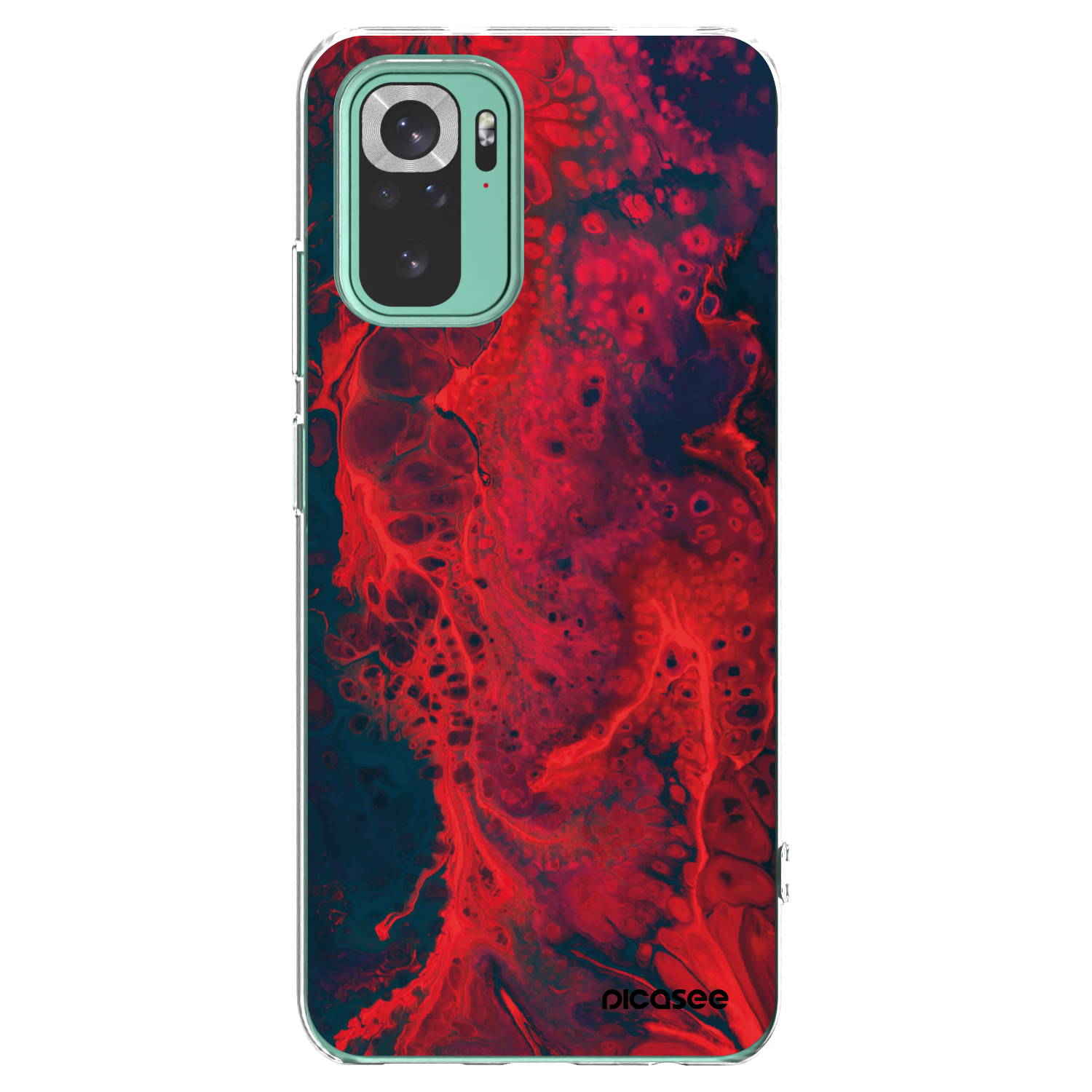 Picasee silikónový prehľadný obal pre Xiaomi Redmi Note 10 Pro - Organic red