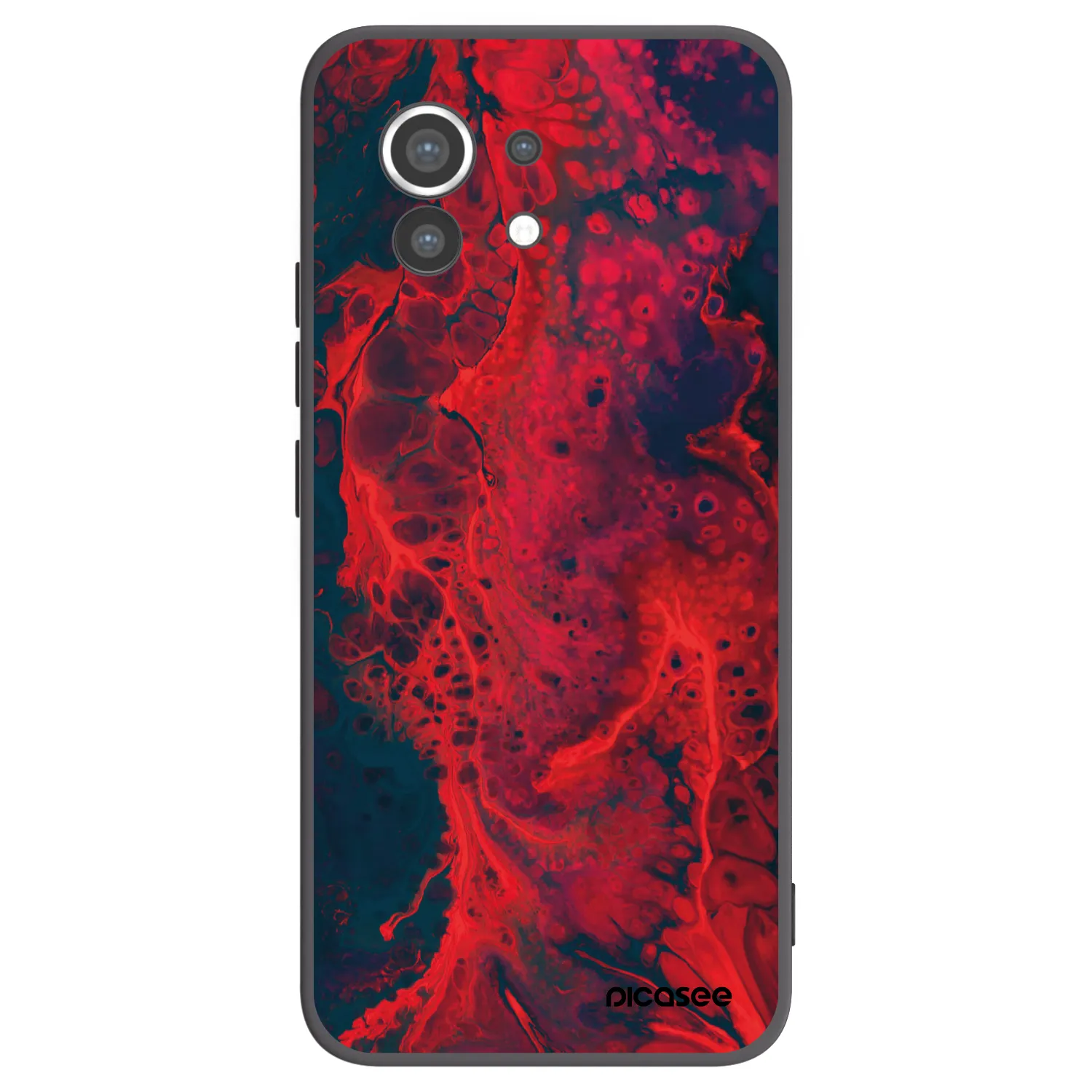 Picasee silikónový čierny obal pre Xiaomi Mi 11 - Organic red