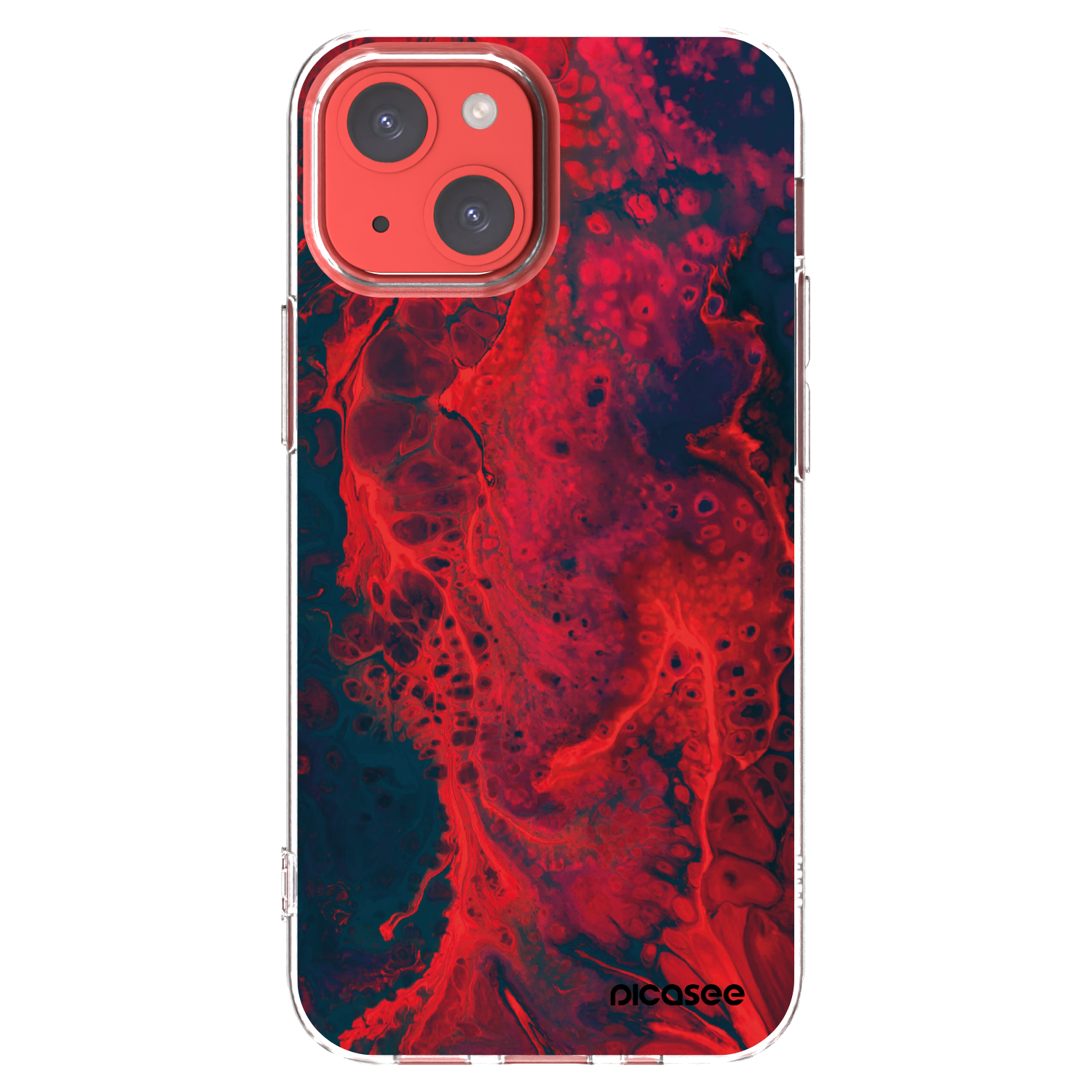 Picasee silikónový prehľadný obal pre Apple iPhone 13 mini - Organic red